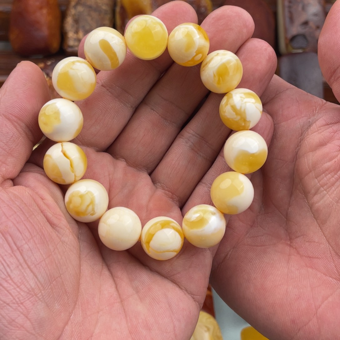 定制琥珀未镶嵌『**』蜜蜡手串