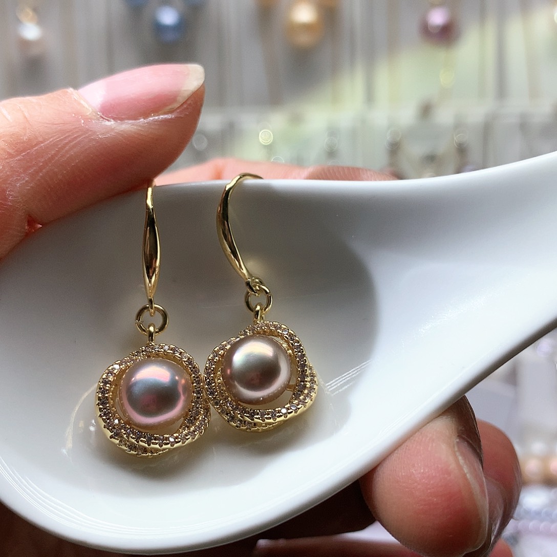 淡水珍珠耳饰合金