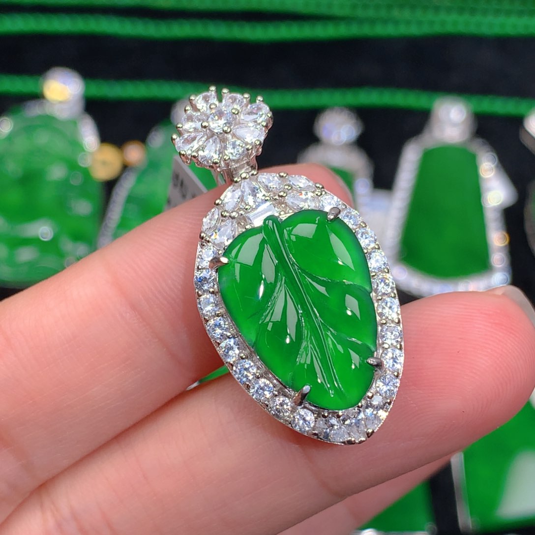 翡翠吊坠(不含链)银S925镶嵌