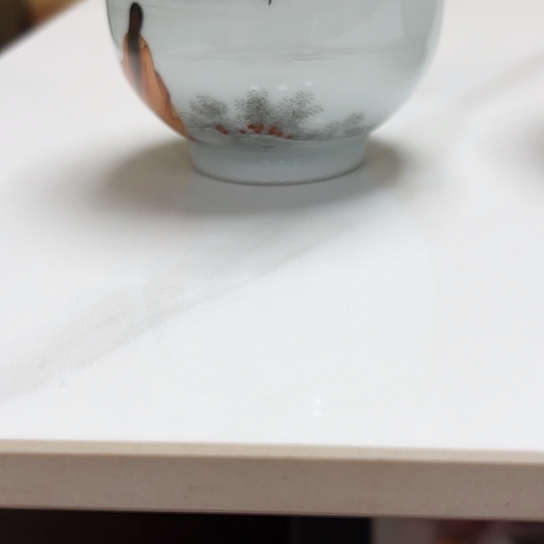 陶手工胎手工绘制，古风人物图，山水系