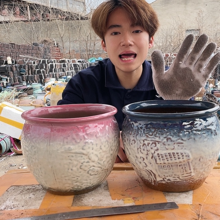 无铅玻璃宜兴紫砂花盆