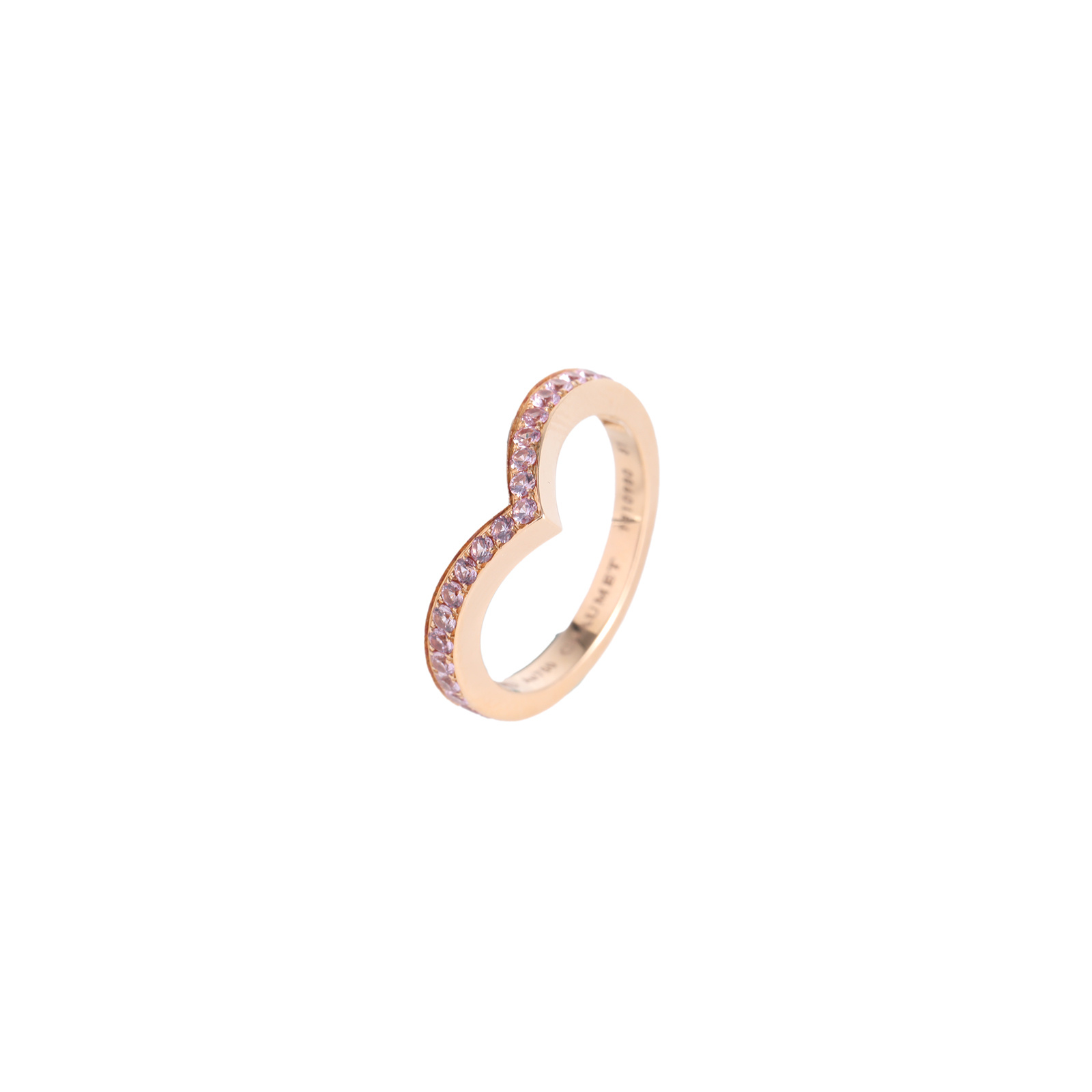 99新 Chaumet/尚美 小花柳 约瑟系列 粉色镶钻戒指 玫瑰金