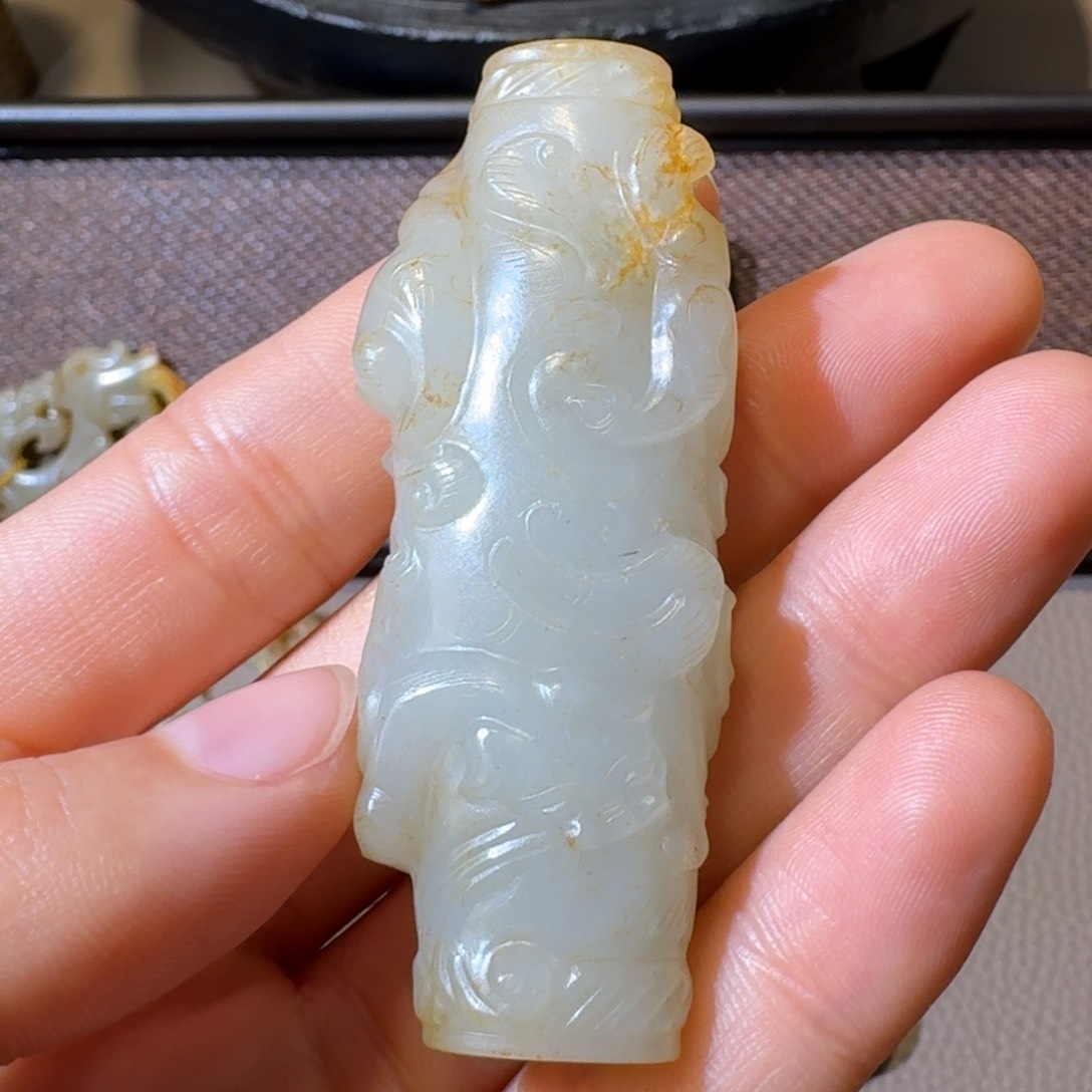 和田玉挂件未镶嵌心*旧