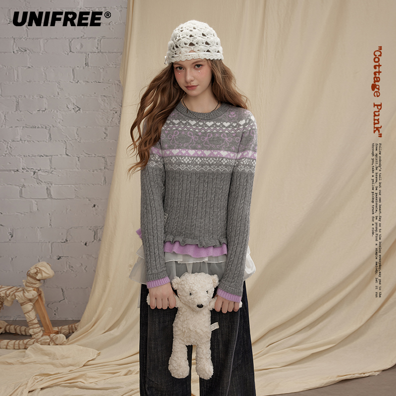 【金拐子专属】UNIFREE费尔岛长袖针织衫U254K535E1W1