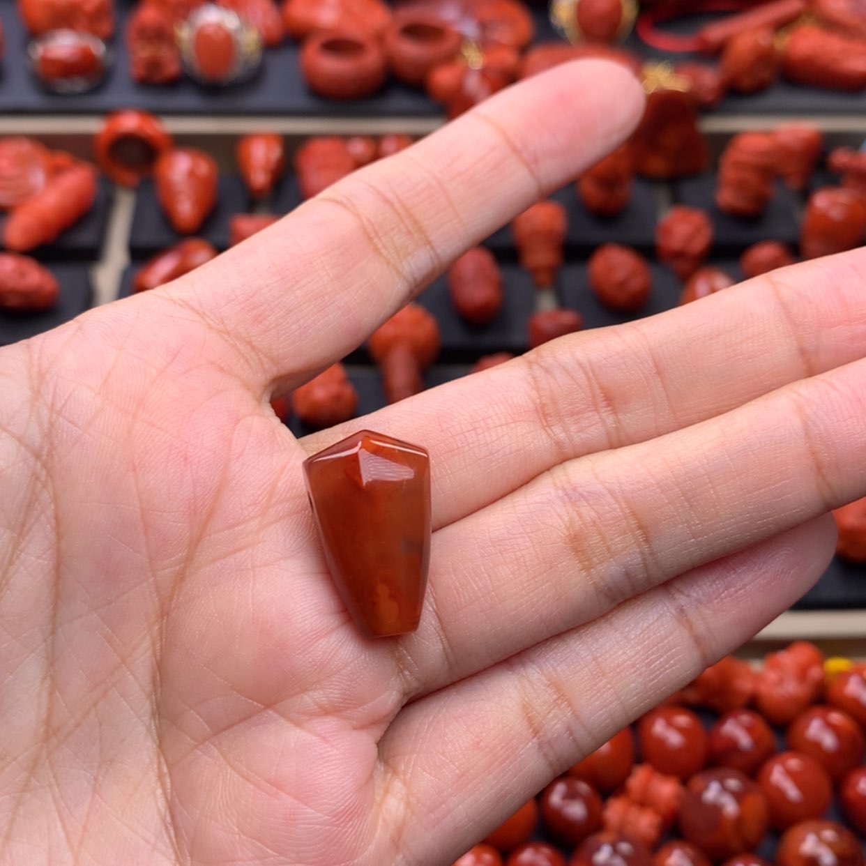 【闪购商品】南红玛瑙鲨鱼呗三通12mm➕未镶嵌⭐****⭐