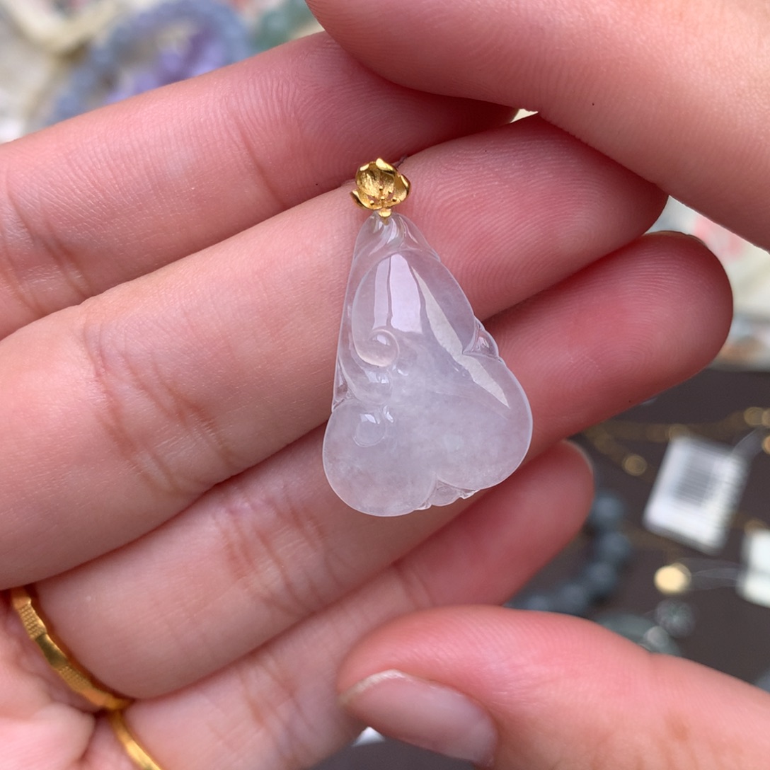 【闪购商品】翡翠挂件18K金镶嵌一