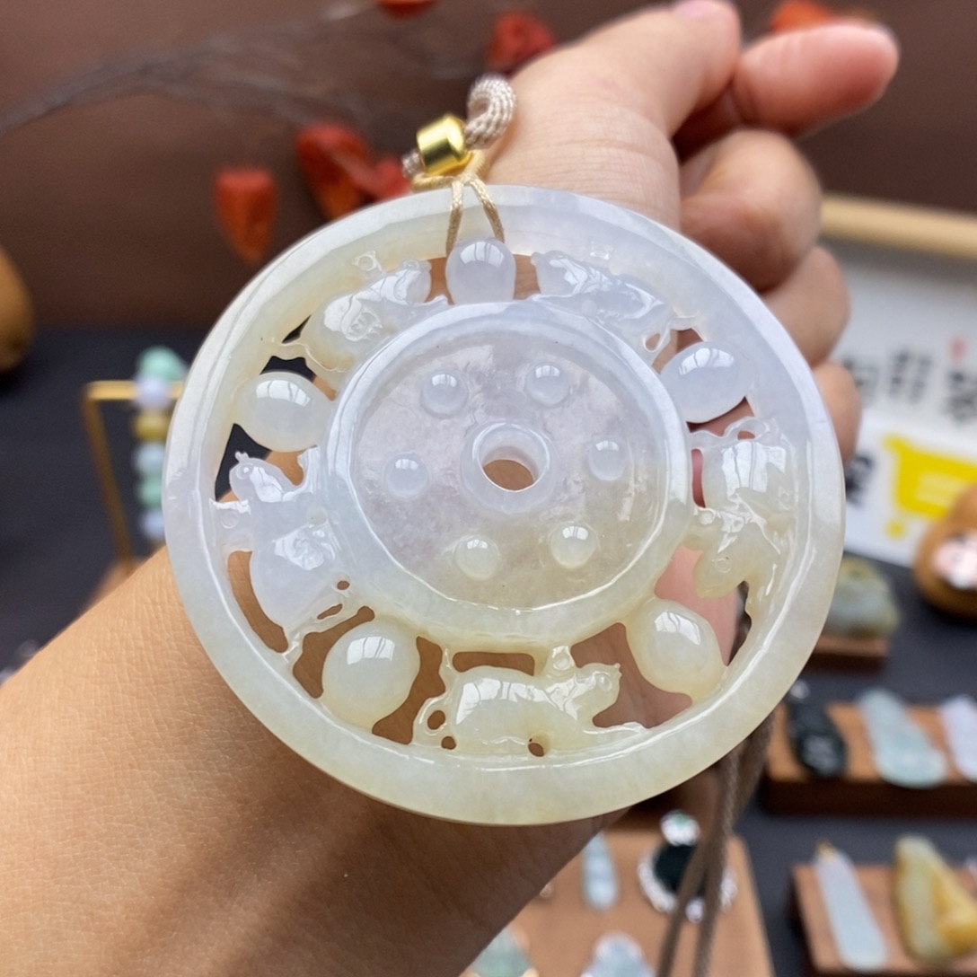【闪购商品】颈饰未镶嵌翡翠45五福临门