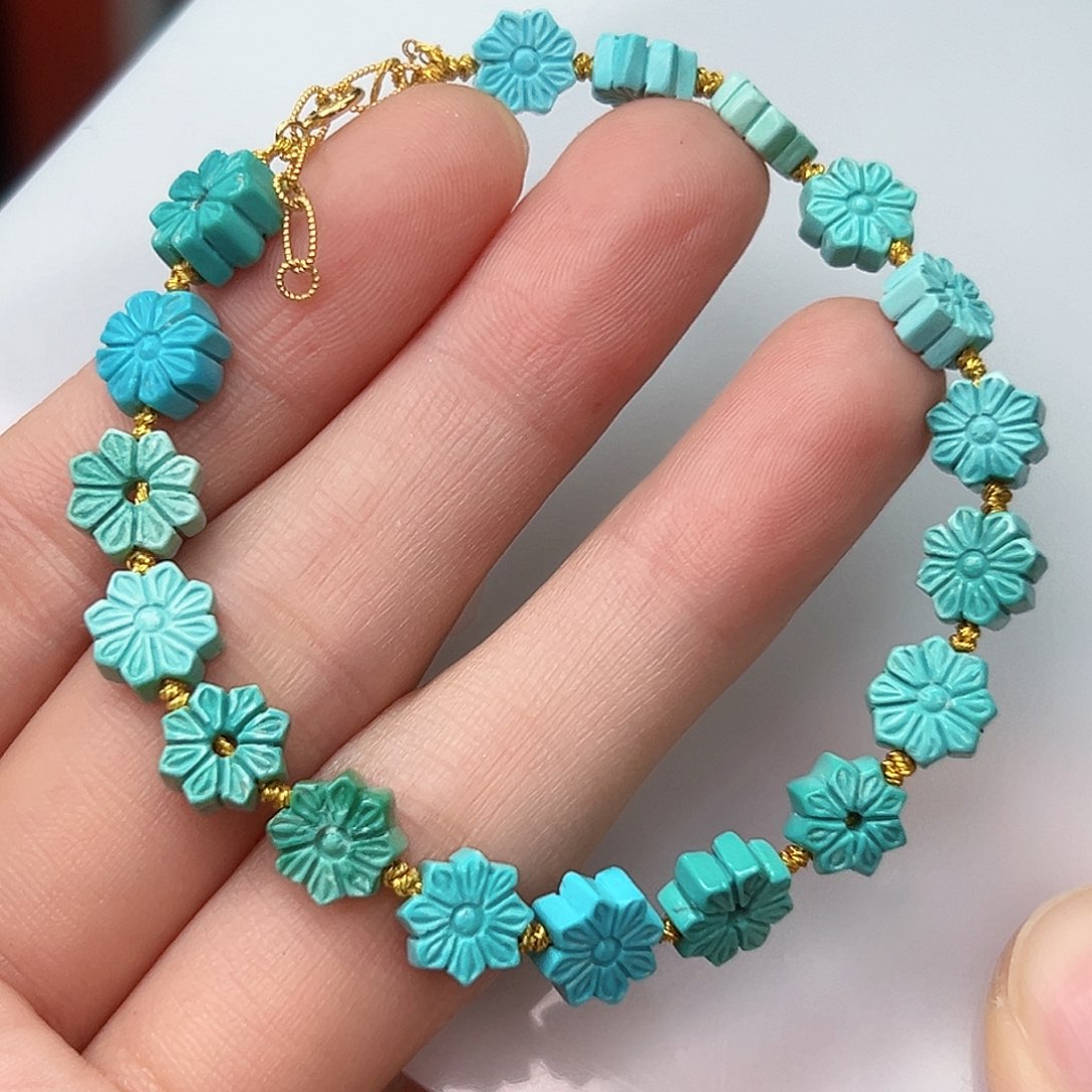 绿松石珠宝奇石18K金镶嵌