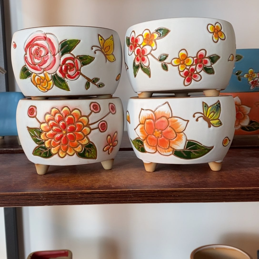 红陶韩式多肉植物花盆