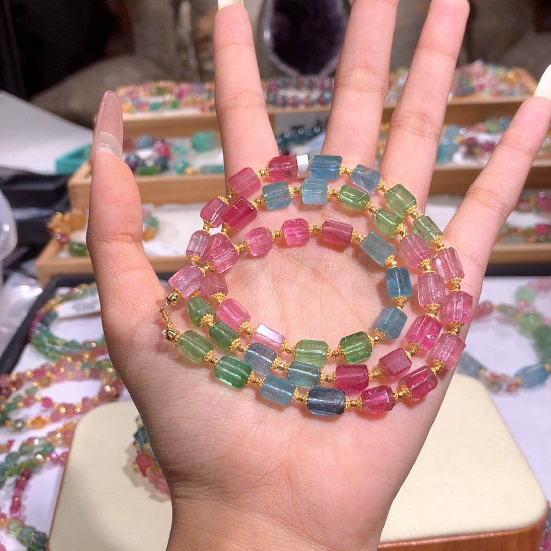 未镶嵌传家宝高货碧玺项链碧玺瞧*乔