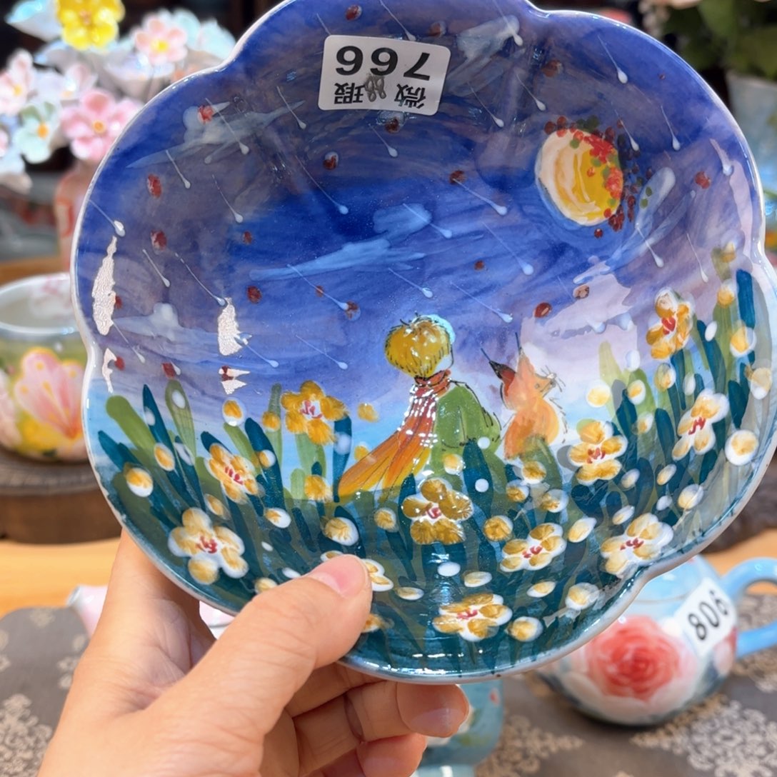 景德镇手绘高温釉下彩陶瓷茶具