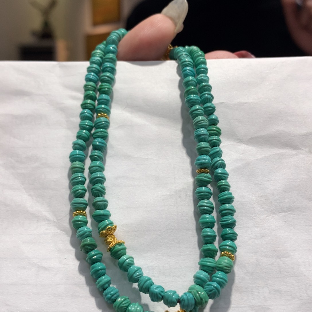 绿松石锁骨链银S925镶嵌