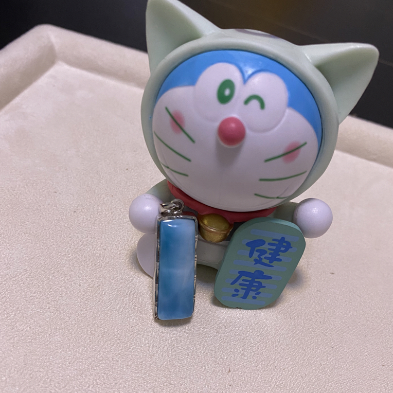 天然海纹石高冰艳兰方牌吊坠