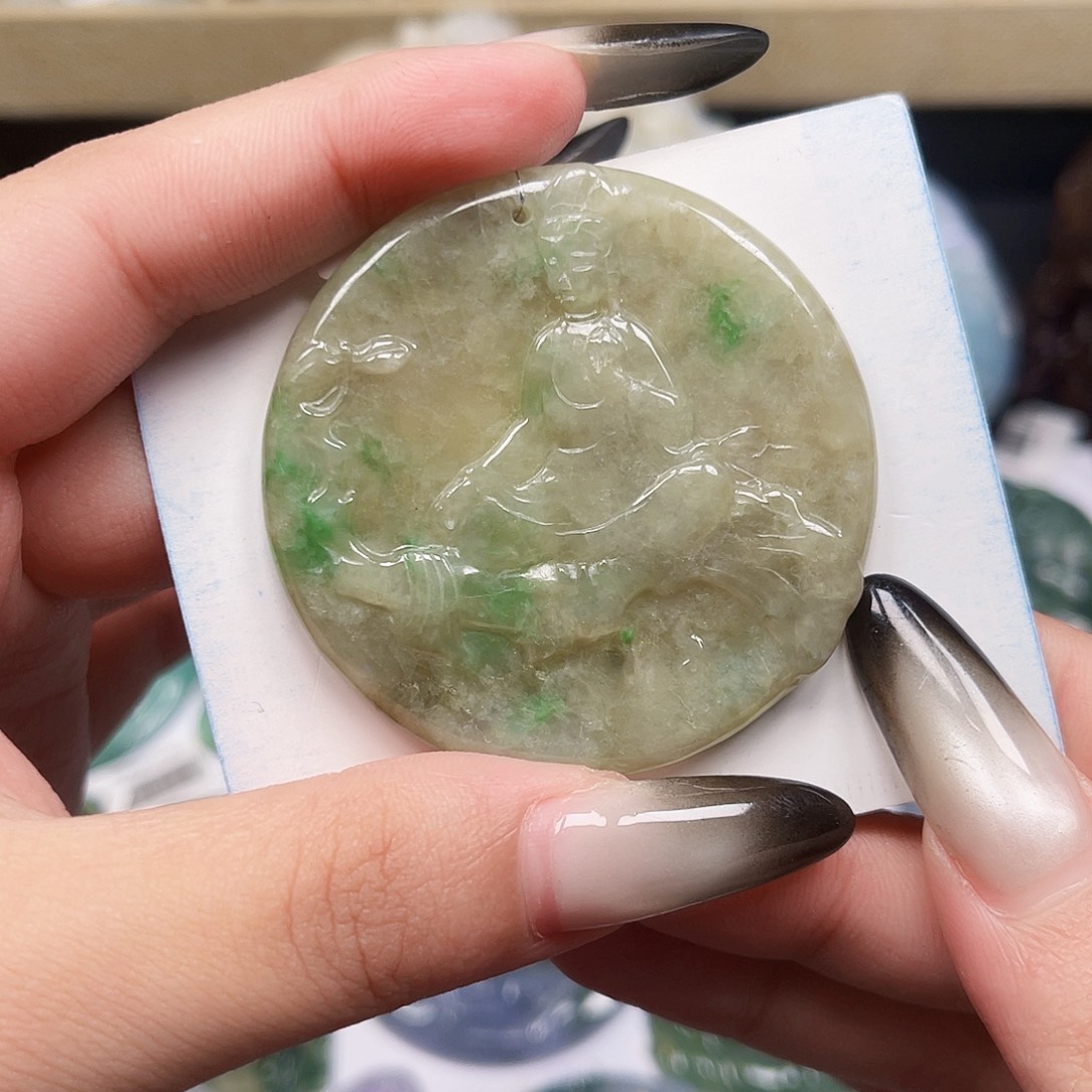 翡翠未镶嵌颈饰天然