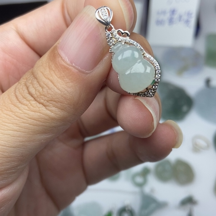 翡翠颈饰银S925镶嵌00000007