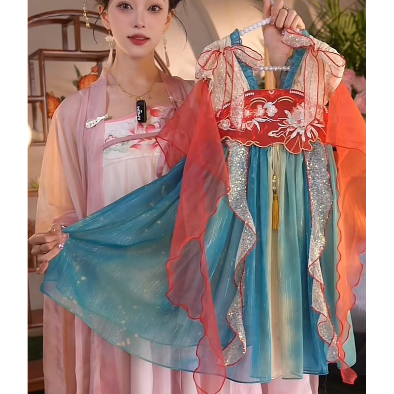 童绣阁【映彩】2025新款女童国风仙气中国风夏季汉服HFQ25138