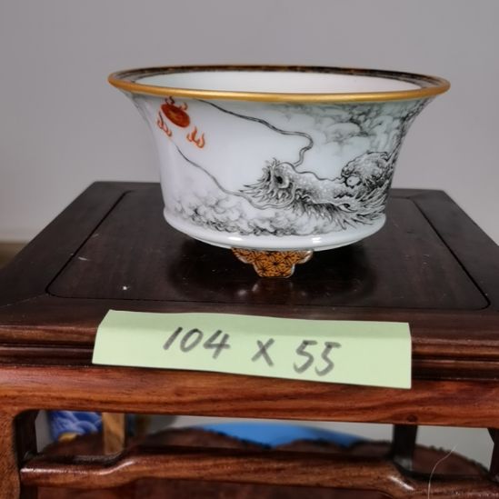 陶大德堂手工手绘釉盆