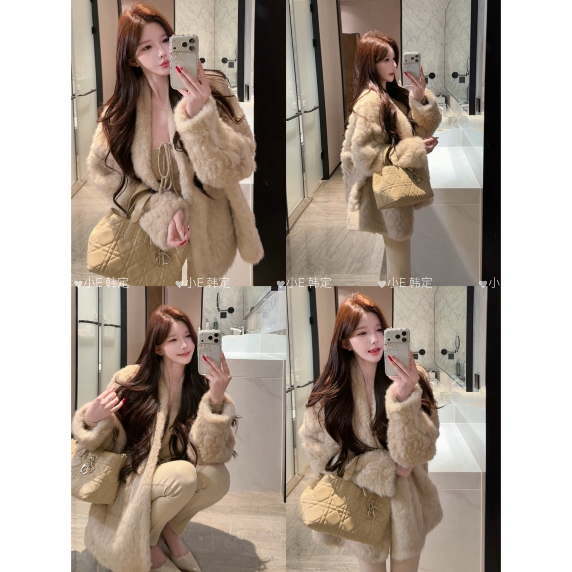 小E韩定   济州岛松弛/ 韩系秋冬 奶fufu气质毛毛外套