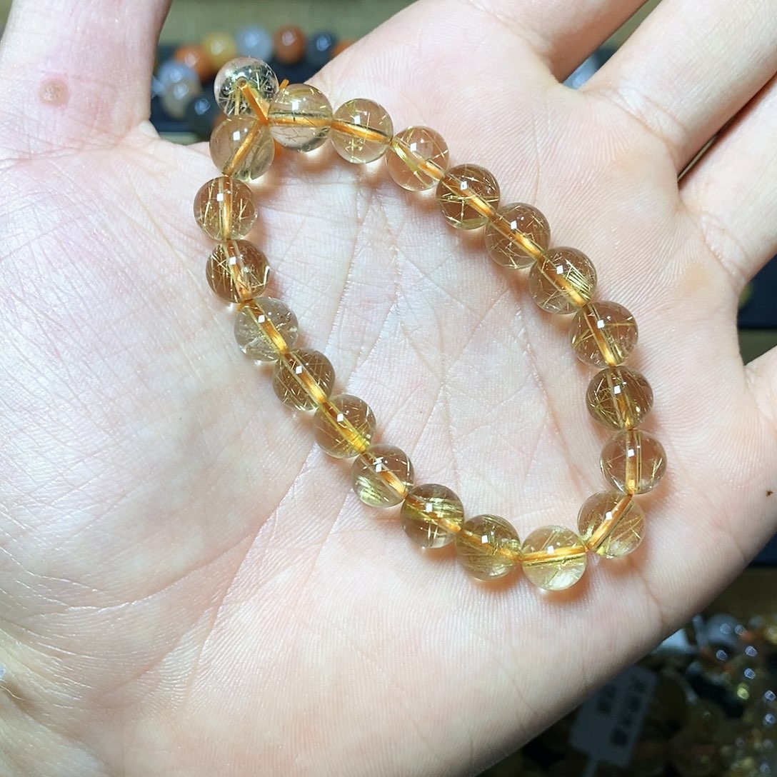 水晶手链未镶嵌金发晶8