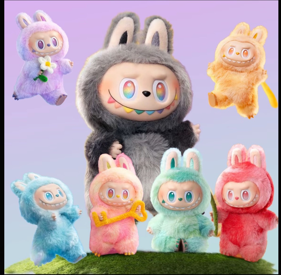 拉布拉布玩偶3.0钥匙扣娃娃毛绒玩具盲盒手办三代