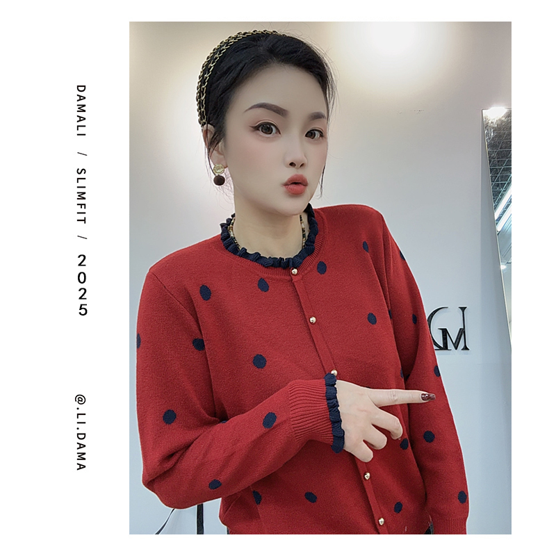 大码利-冬上新【领口袖口木耳边羊毛衫】长袖上衣宽松半高领秋冬