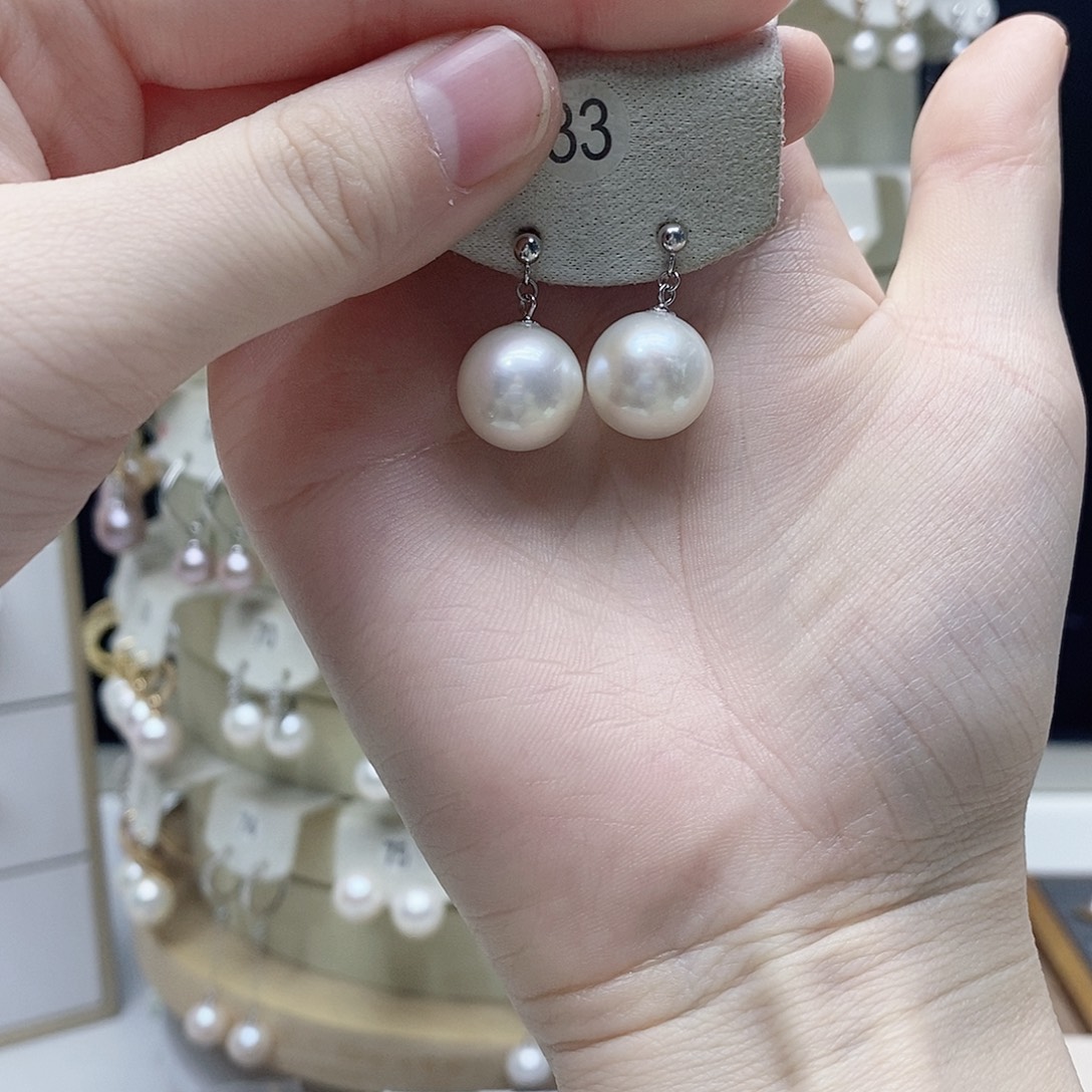银S925镶嵌耳饰淡水珍珠