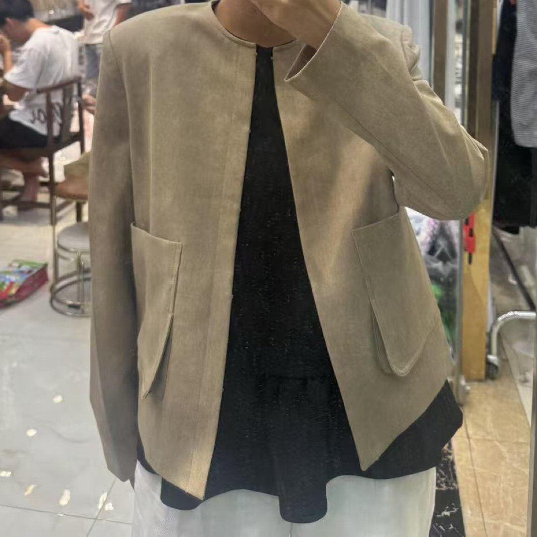 D50331秋季新款长袖厚款休闲风简约外套
