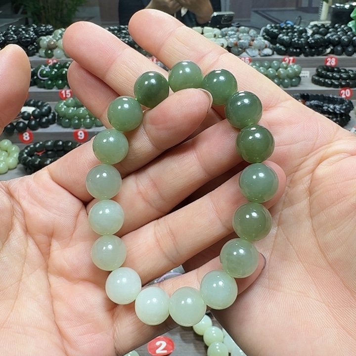 未镶嵌手链和田玉青海料渐变卡12