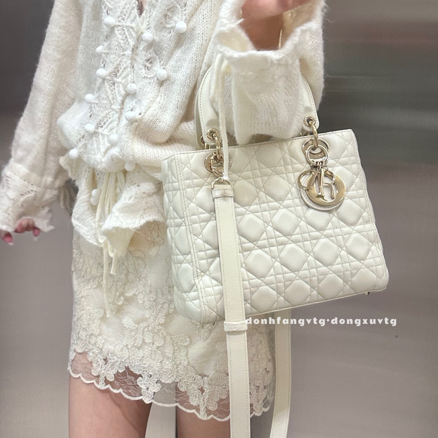95新 DIOR/迪奥 dior 白金调节肩带五格戴妃斜挎包