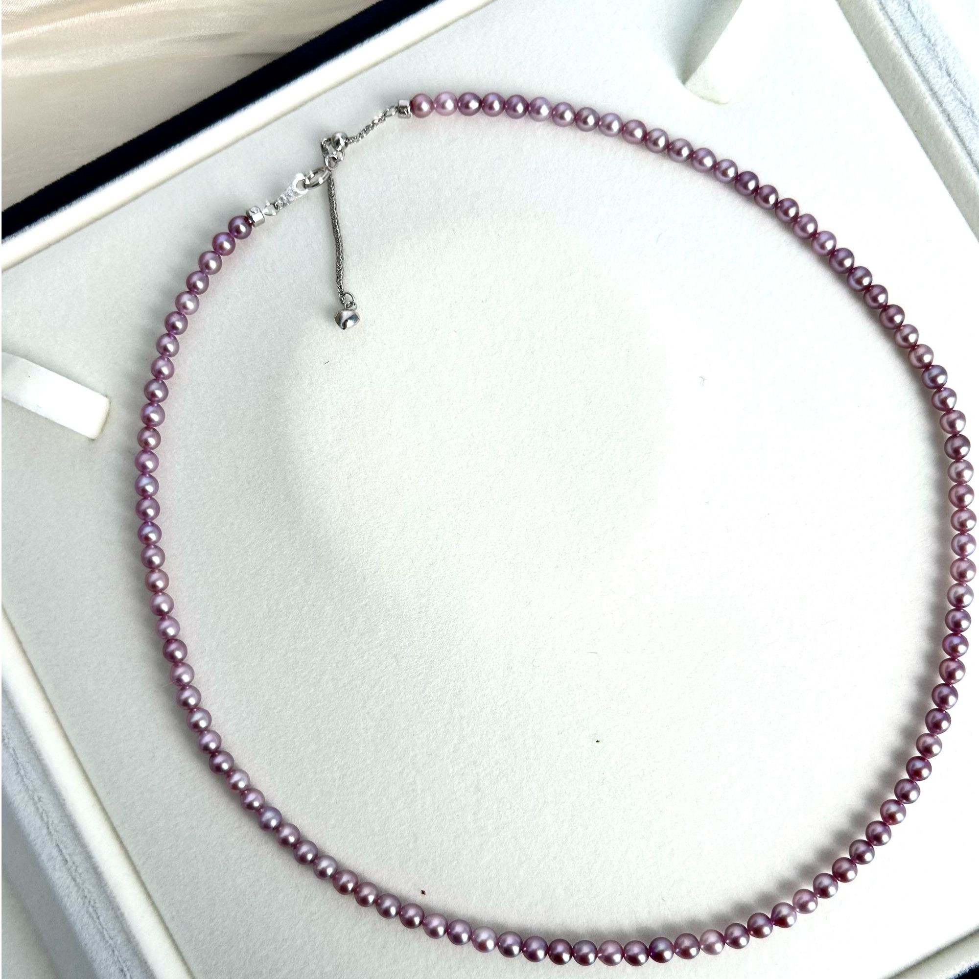 绝绝紫|淡水baby珠3-4mm紫珠项链S925银