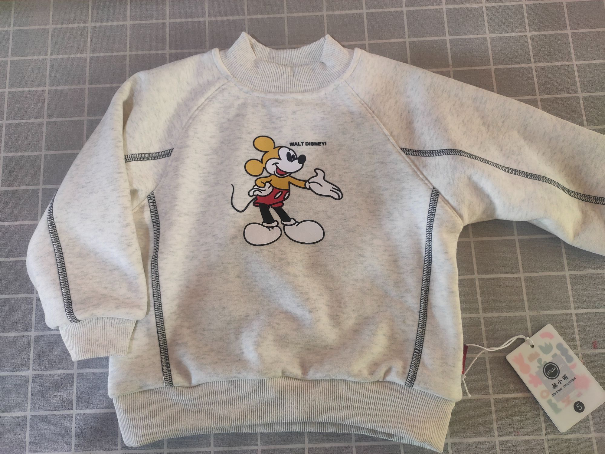 儿童秋冬双层蚕丝加厚卫衣男童保暖上衣女童卡通休闲