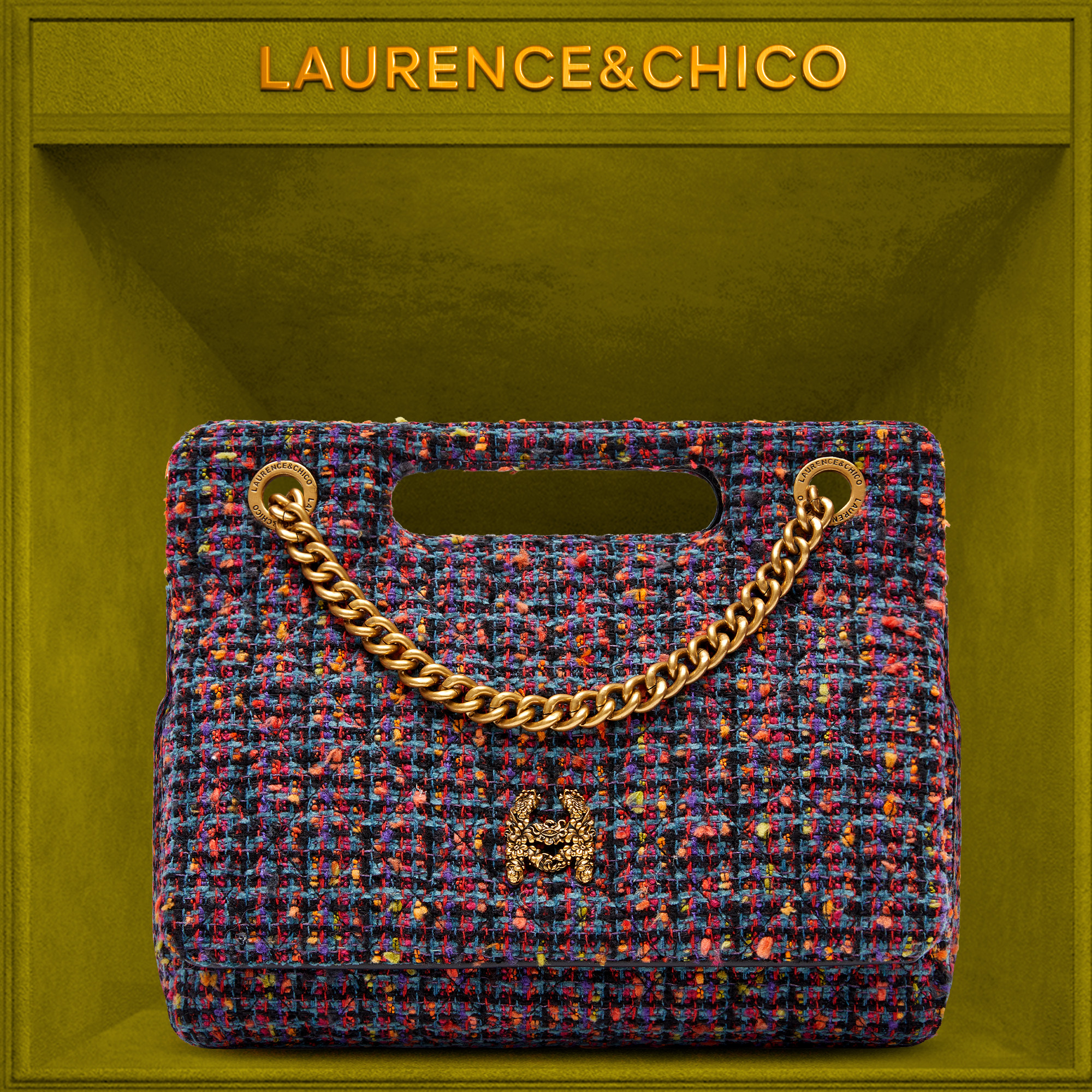 LC复古红粗花呢牛奶盒C3AE10322143