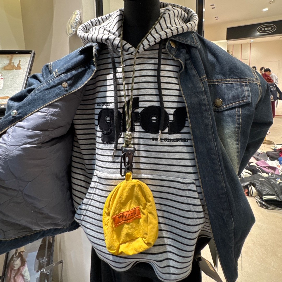 冬季新款男童大童加绒加厚一体绒保暖连帽条纹卫衣