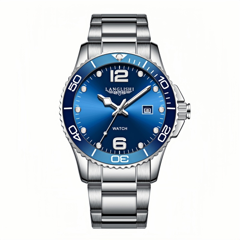 【云仓直发】经典黑面腕表时尚百搭潮流手表轻奢男士男款蓝盘LS001