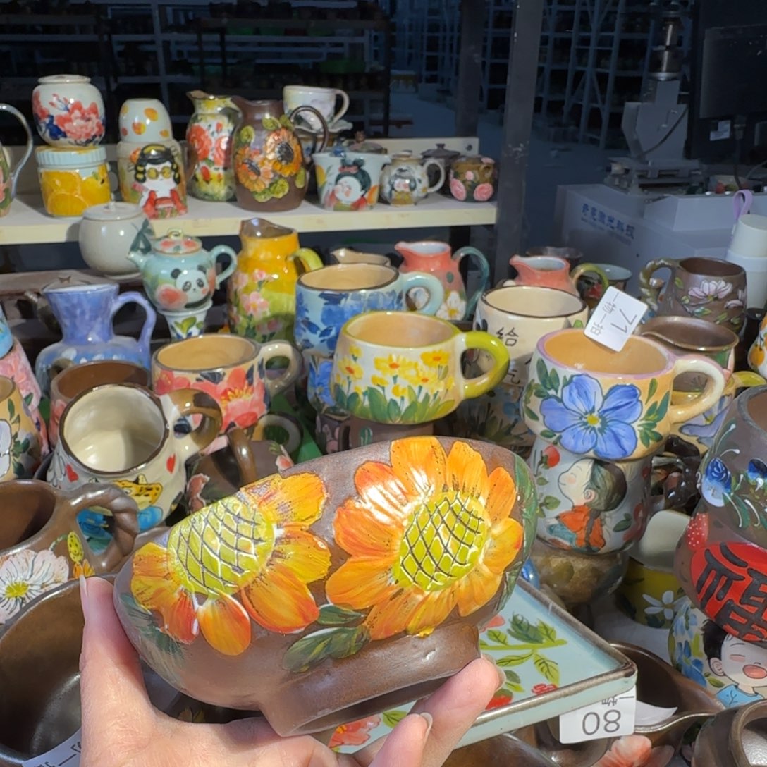 景德镇手工陶瓷釉下彩紫砂微瑕112