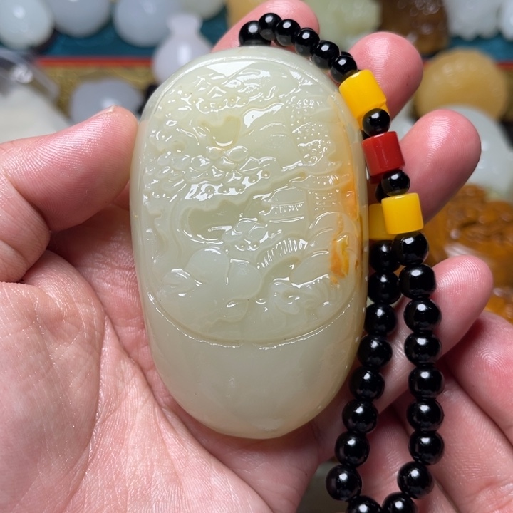 石材天然方解石手把件不退换