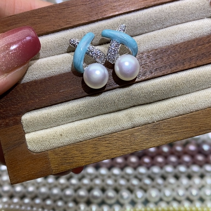 淡水珍珠珠宝首饰银S925镶嵌