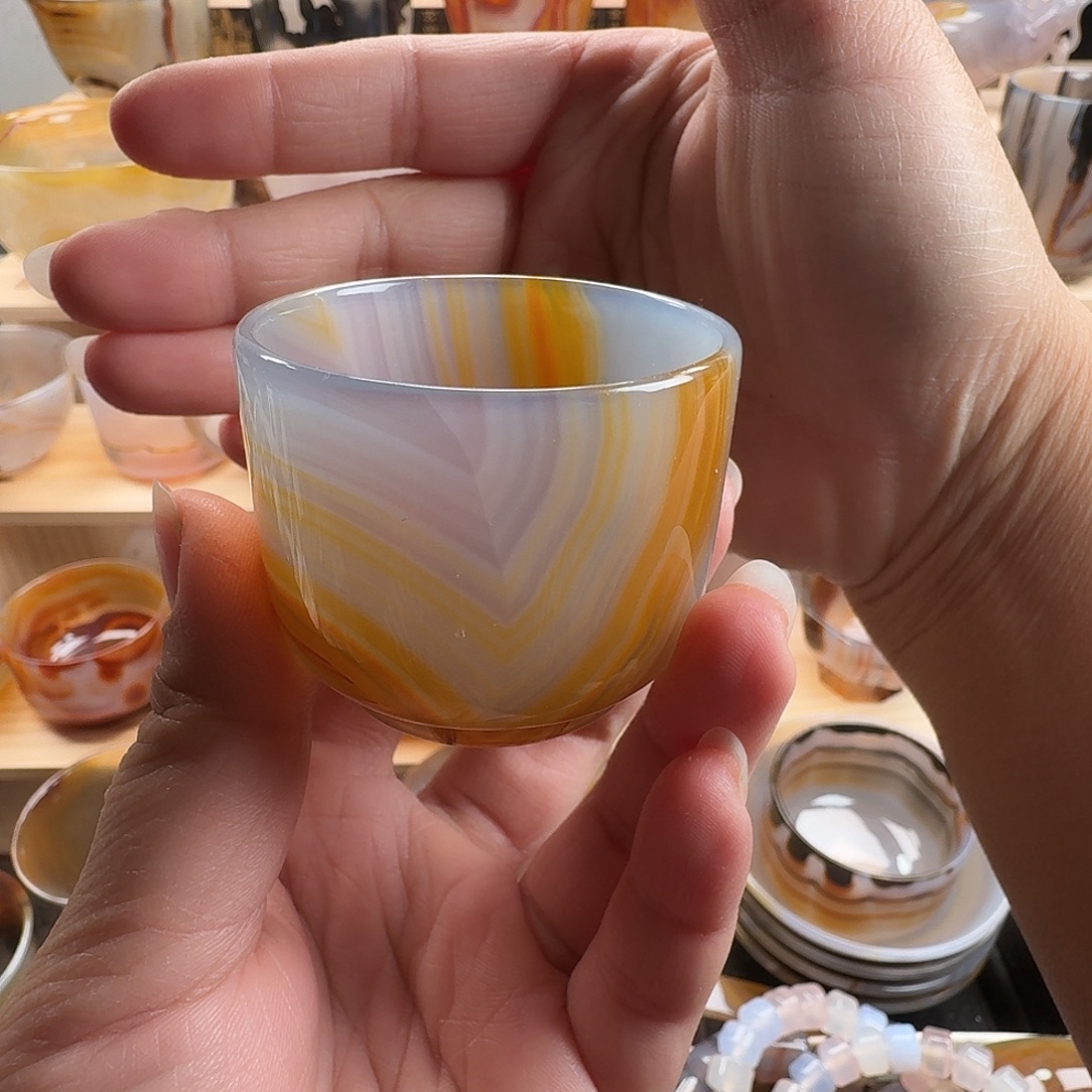 紫***城玛瑙/玉髓未镶嵌茶杯