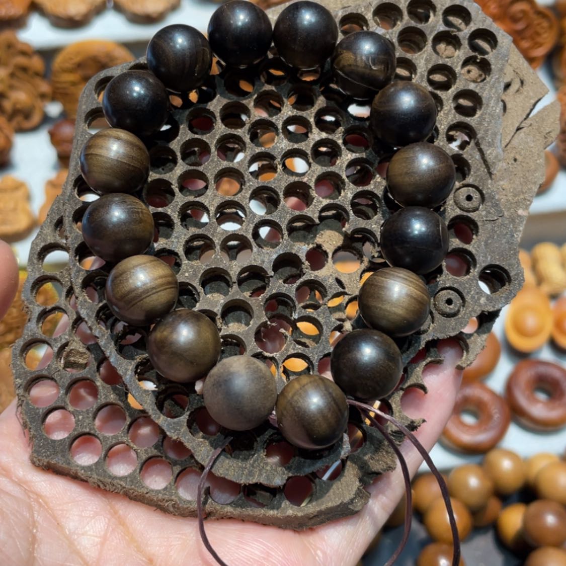 【闪购商品】檀香木手串/手链1.2阴沉沉水瑕疵珠子