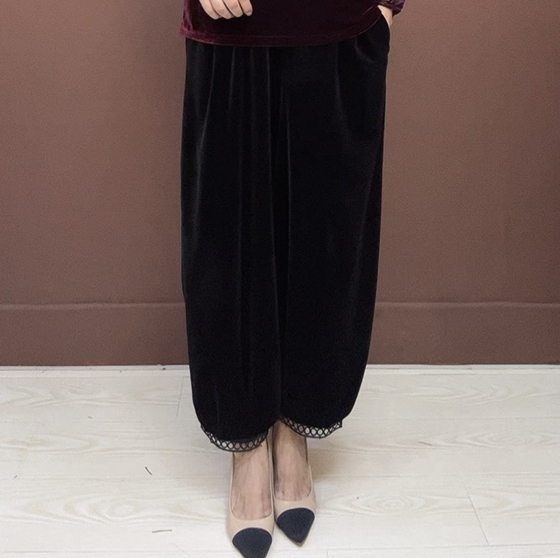 8851丝绒灯笼裤加肥加大妈妈装