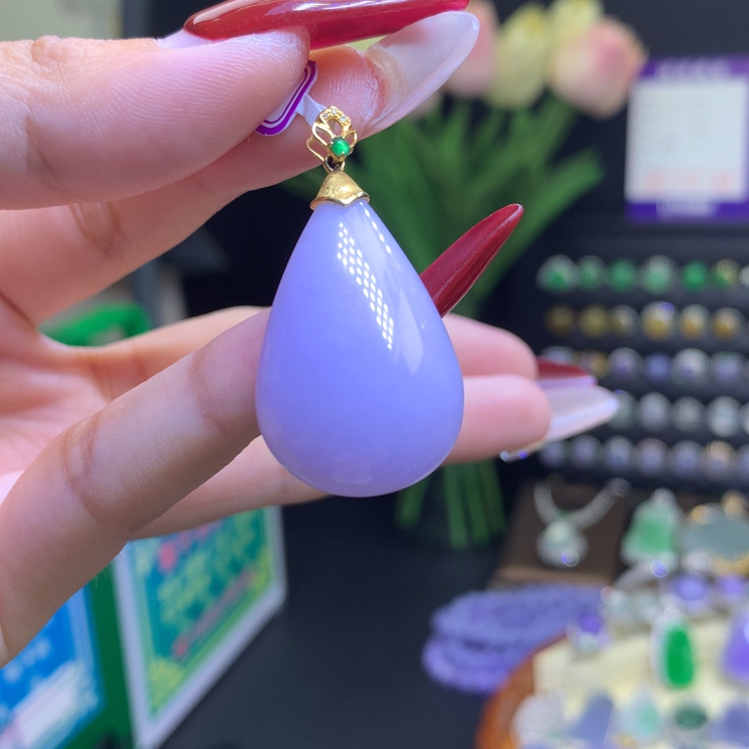 翡翠颈饰18K金镶嵌天然