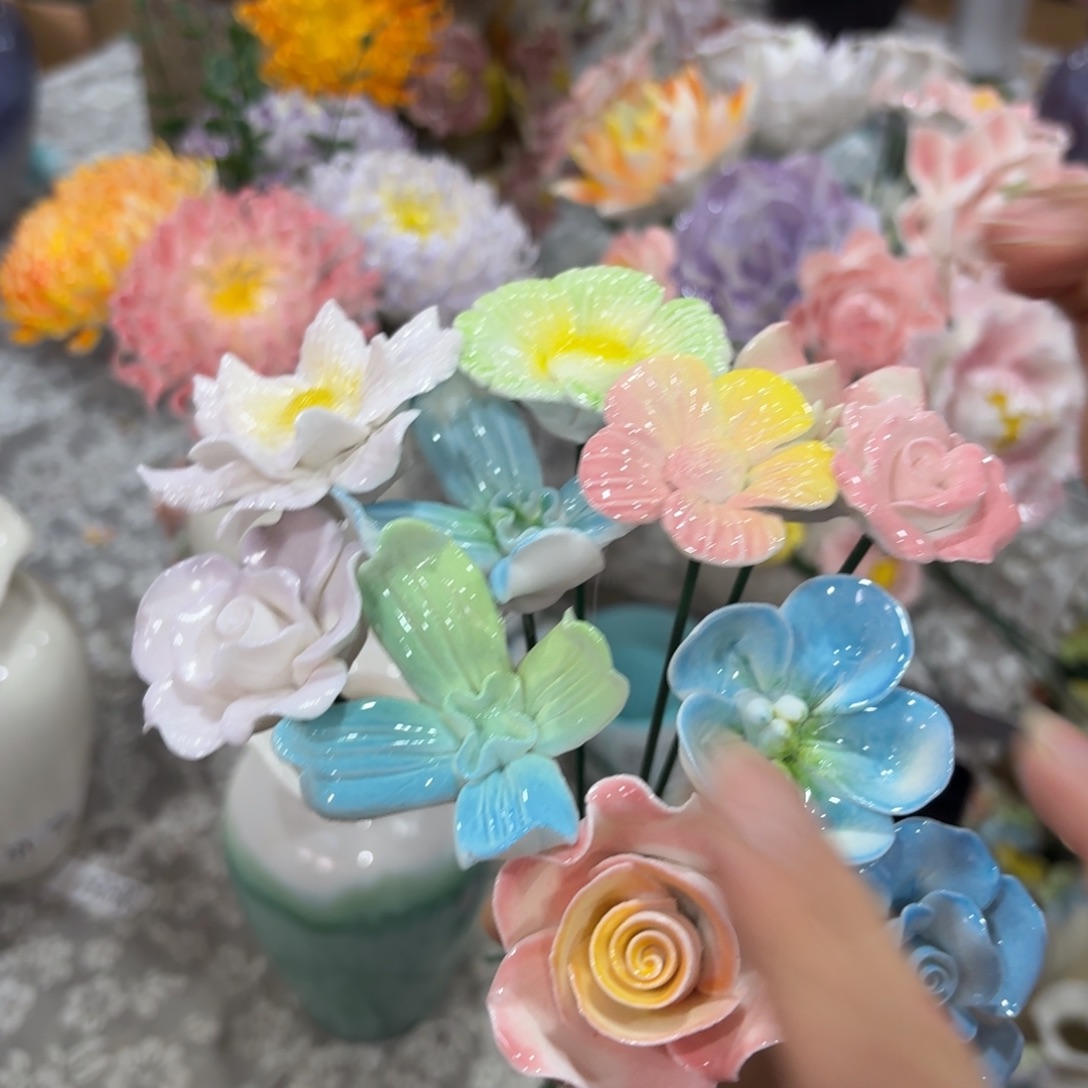 1230 陶瓷花拍满20元发货，退款的拉黑