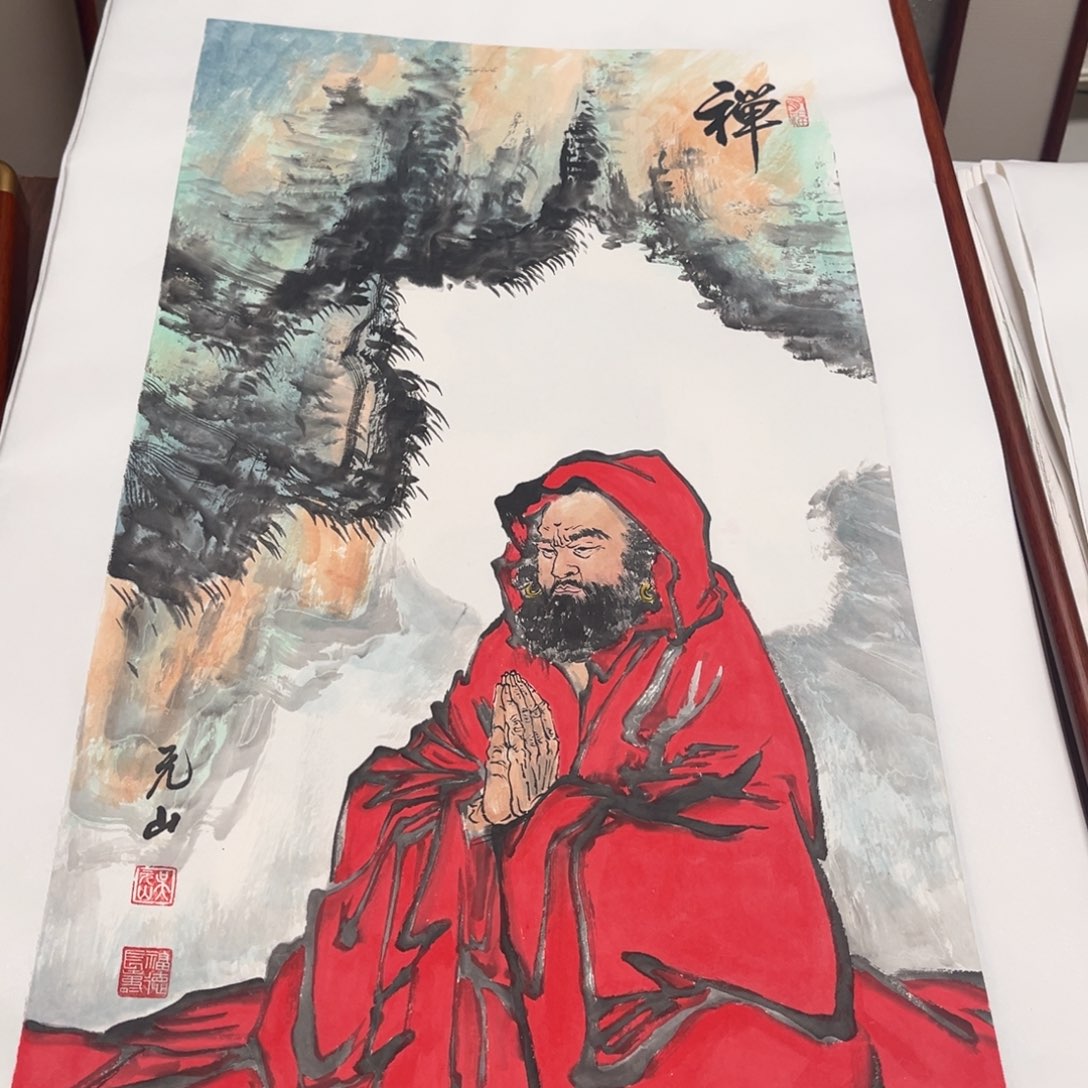 国画纯手绘禅意画作品
