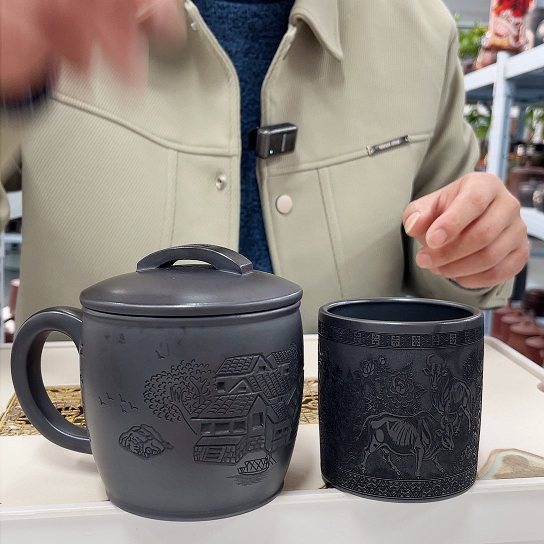 茶杯紫砂江南古韵+五牛主人杯