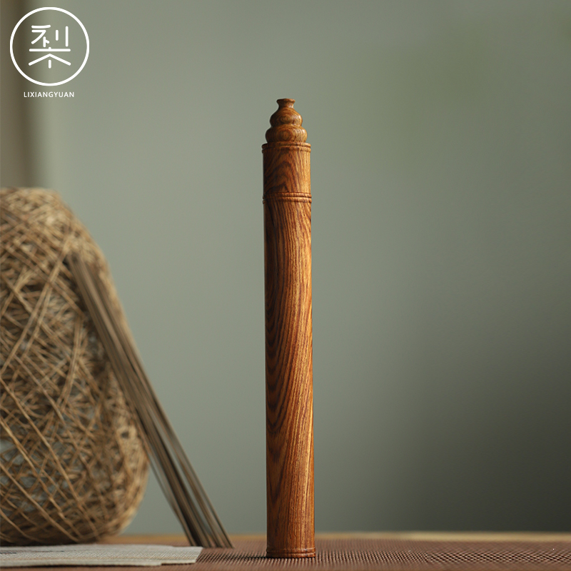 梨香院海南黄花梨香筒储香老料满纹降香黄檀香枝木便携香桶收藏件