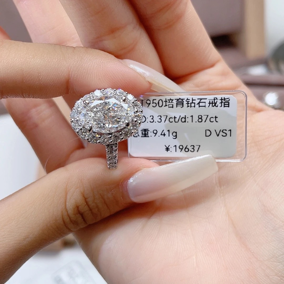 实验室培育钻石PT950培育钻石戒指