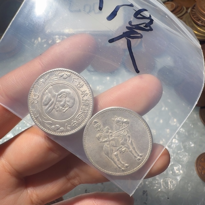 大***林两枚工艺铜牌摆件