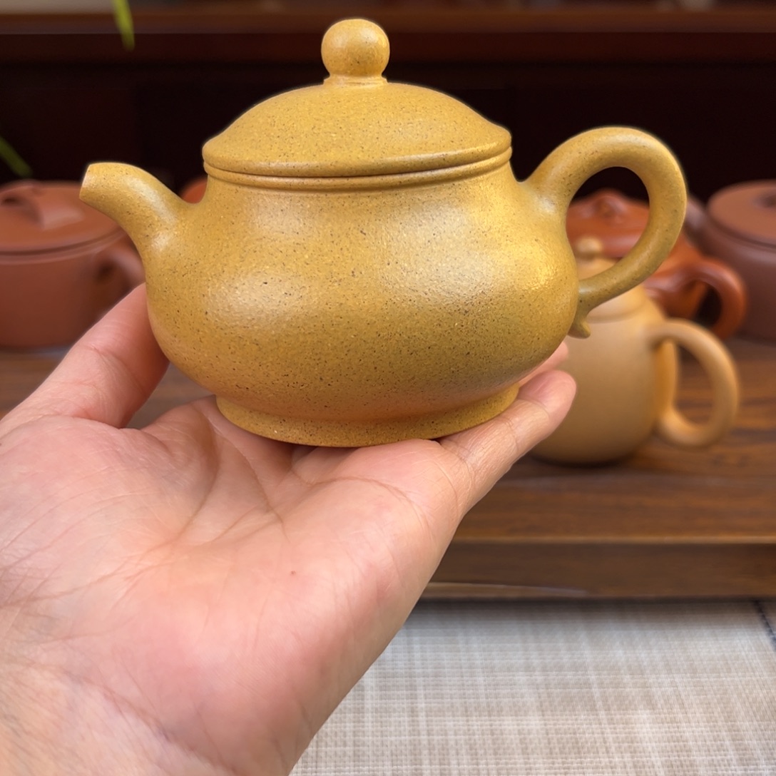 茶壶紫砂黄金段潘壶全手220cc