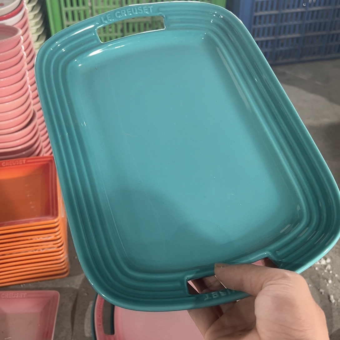 陶瓷 +++双耳托盘 加勒比蓝