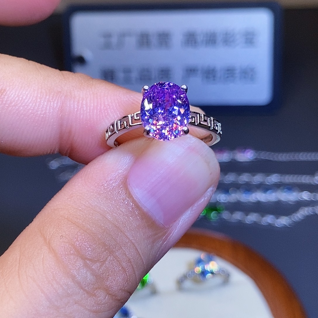 碧玺戒指银S925镶嵌